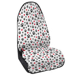 Black Paw And Heart Pattern Print Waterproof Car Seat Cover