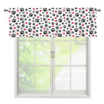 Black Paw And Heart Pattern Print Window Valance