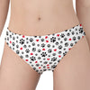 Black Paw And Heart Pattern Print Women's Panties