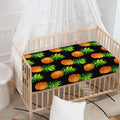 Black Pineapple Pattern Print Baby Crib Sheet