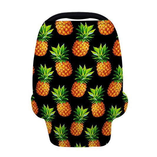 Black Pineapple Pattern Print Baby Seat Cover