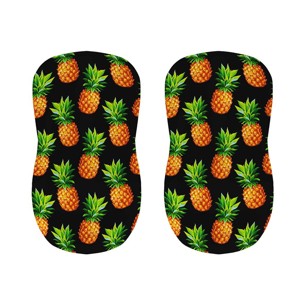 Black Pineapple Pattern Print Bar Stool Covers