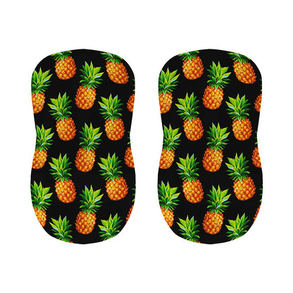 Black Pineapple Pattern Print Bar Stool Covers