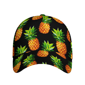 Black Pineapple Pattern Print Baseball Cap