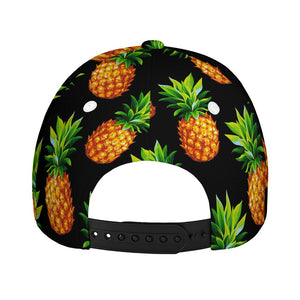 Black Pineapple Pattern Print Baseball Cap