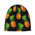 Black Pineapple Pattern Print Beanie