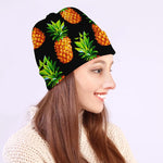 Black Pineapple Pattern Print Beanie