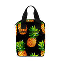 Black Pineapple Pattern Print Bible Tote Bag