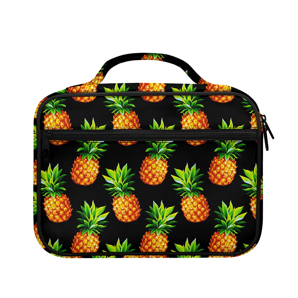 Black Pineapple Pattern Print Briefcase Bible Bag