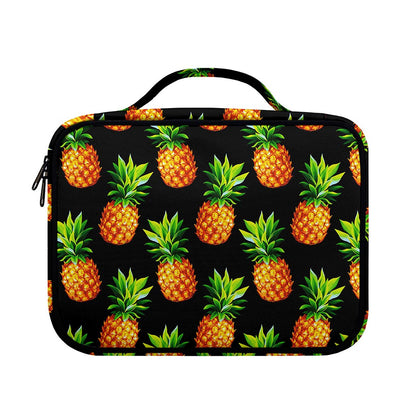 Black Pineapple Pattern Print Briefcase Bible Bag