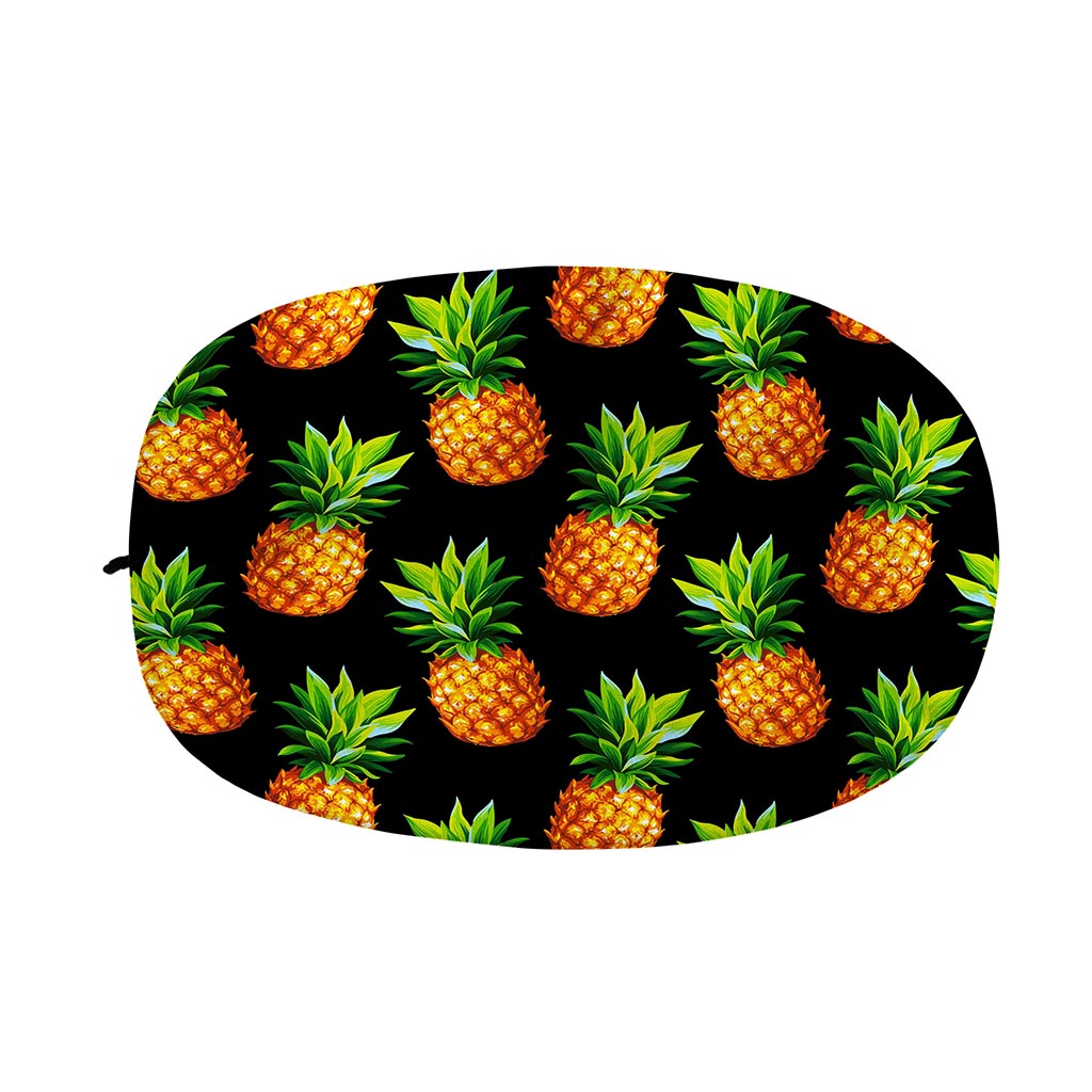 Black Pineapple Pattern Print Car Side Mirror Covers