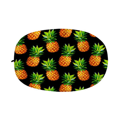 Black Pineapple Pattern Print Car Side Mirror Covers