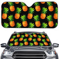 Black Pineapple Pattern Print Car Windshield Sun Shade
