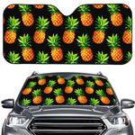 Black Pineapple Pattern Print Car Windshield Sun Shade