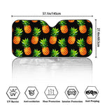 Black Pineapple Pattern Print Car Windshield Sun Shade
