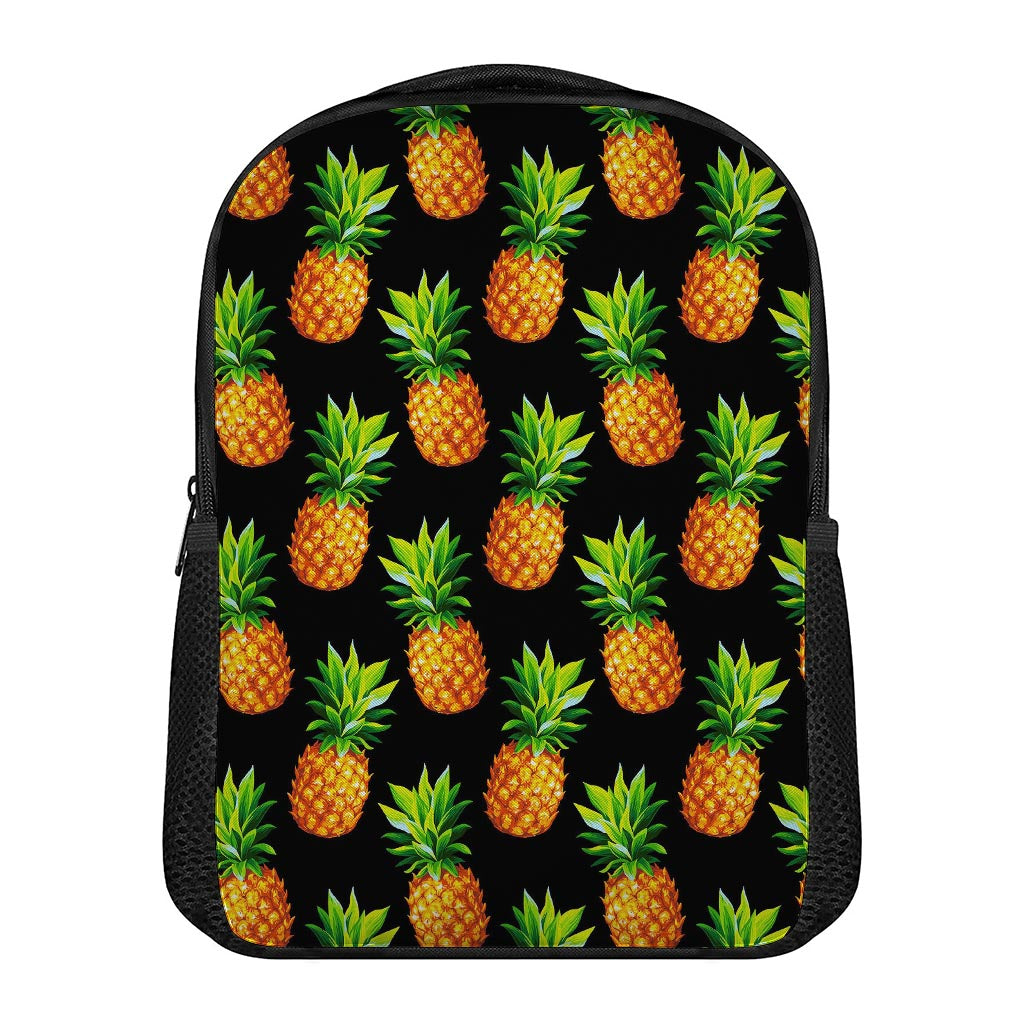 Black Pineapple Pattern Print Casual Backpack