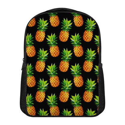 Black Pineapple Pattern Print Casual Backpack