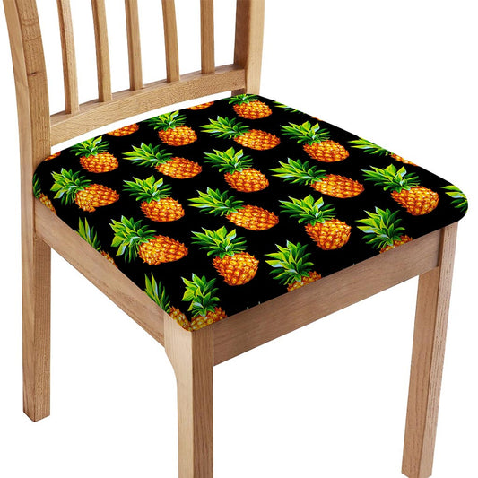 Black Pineapple Pattern Print Chair Cushion Cover