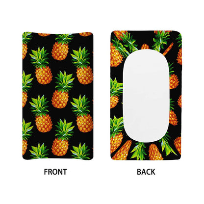 Black Pineapple Pattern Print Changing Pad Cover