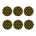 Black Pineapple Pattern Print Coaster Set
