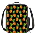 Black Pineapple Pattern Print Crossbody Lunch Bag