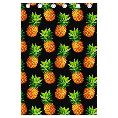 Black Pineapple Pattern Print Curtain