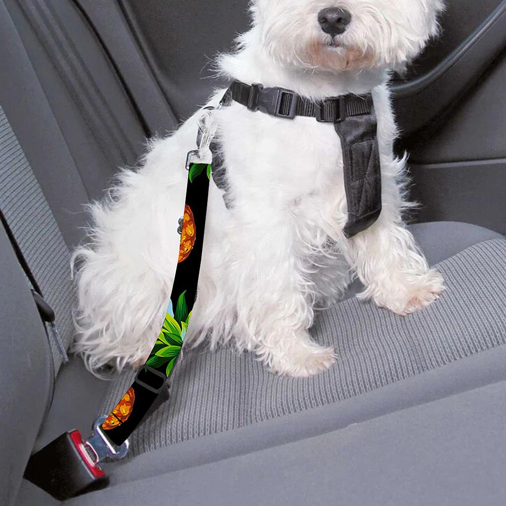 Black Pineapple Pattern Print Dog Seat Belt