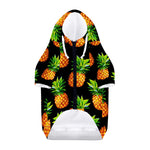 Black Pineapple Pattern Print Dog Zip Up Hoodie