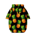 Black Pineapple Pattern Print Dog Zip Up Hoodie
