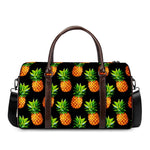 Black Pineapple Pattern Print Duffle Bag