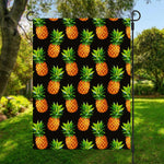 Black Pineapple Pattern Print Garden Flag