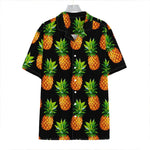 Black Pineapple Pattern Print Hawaiian Shirt