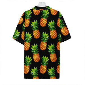 Black Pineapple Pattern Print Hawaiian Shirt