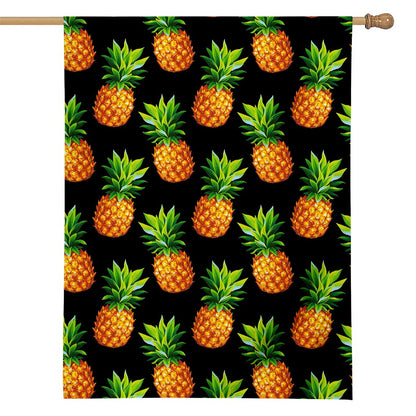 Black Pineapple Pattern Print House Flag