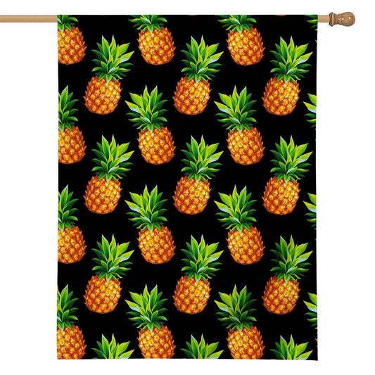 Black Pineapple Pattern Print House Flag