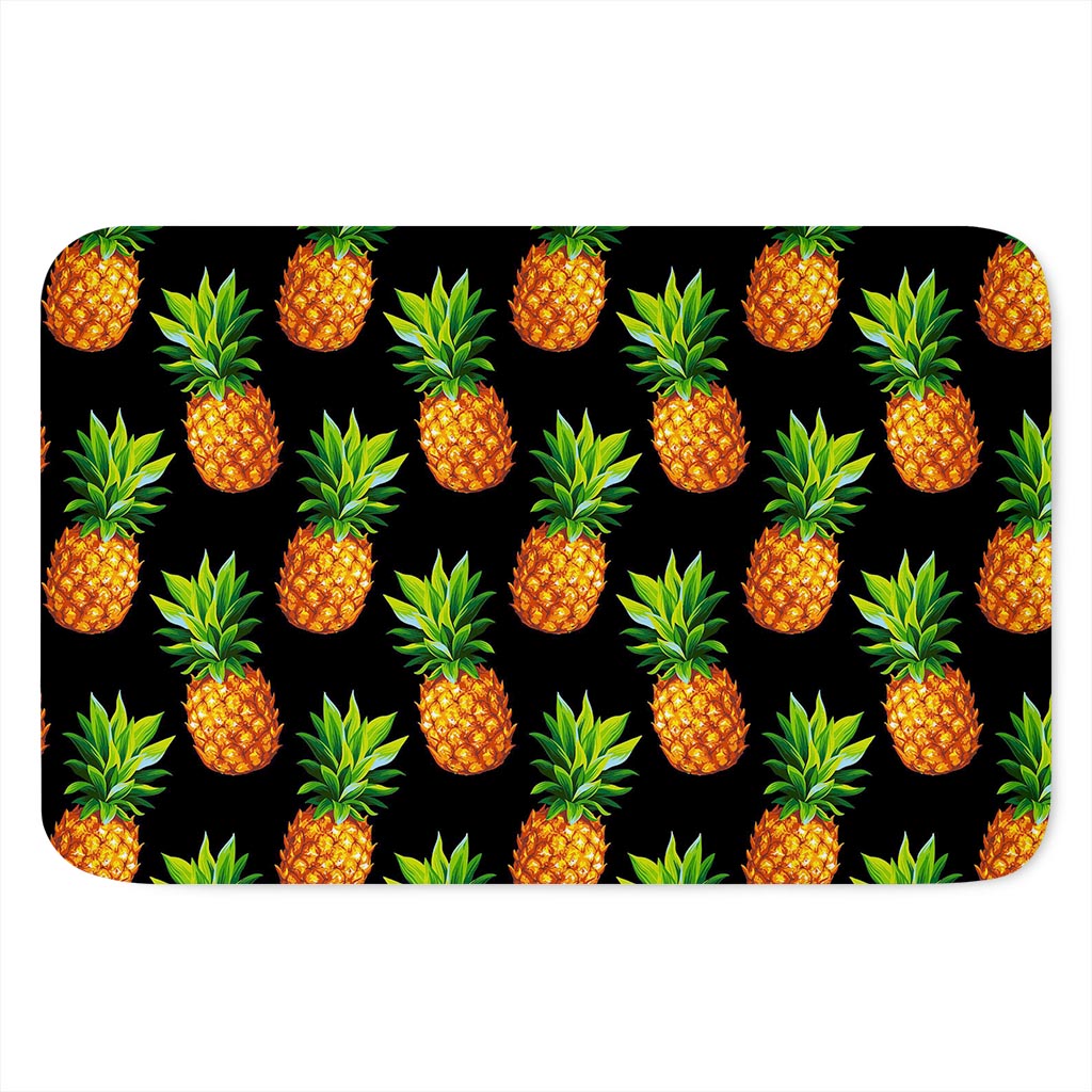 Black Pineapple Pattern Print Indoor Door Mat
