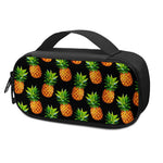 Black Pineapple Pattern Print Insulin Cooler Travel Case