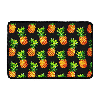 Black Pineapple Pattern Print Kitchen Mat