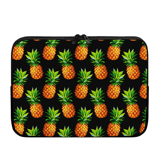Black Pineapple Pattern Print Laptop Sleeve