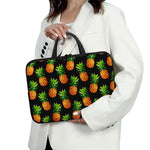 Black Pineapple Pattern Print Laptop Sleeve With Handle