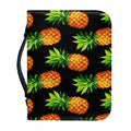 Black Pineapple Pattern Print Leather Bible Cover