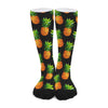 Black Pineapple Pattern Print Long Socks