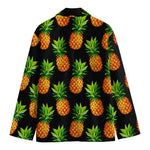 Black Pineapple Pattern Print Men's Blazer