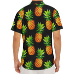 Black Pineapple Pattern Print Men's Deep V-Neck Shirt