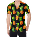 Black Pineapple Pattern Print Men's Shirt
