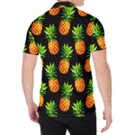 Black Pineapple Pattern Print Men's Shirt