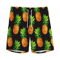 Black Pineapple Pattern Print Men's Athletic Shorts