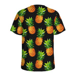 Black Pineapple Pattern Print Men's Sports T-Shirt