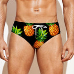 Black Pineapple Pattern Print Men's Swim Briefs