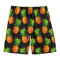 Black Pineapple Pattern Print Men's Swim Trunks